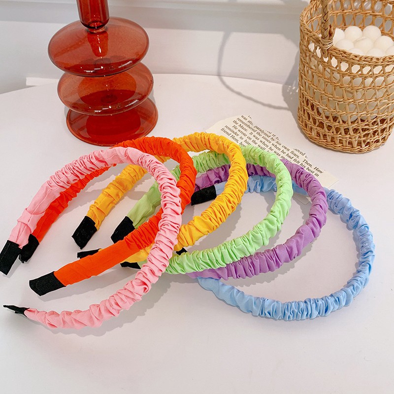 (Hàng Mới Về) Băng Đô Cài Tóc Thiết Kế Xếp Ly Dễ Thương