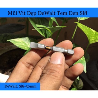 Mũi vít dẹp dewalt tem đen sl8-52mm có từ