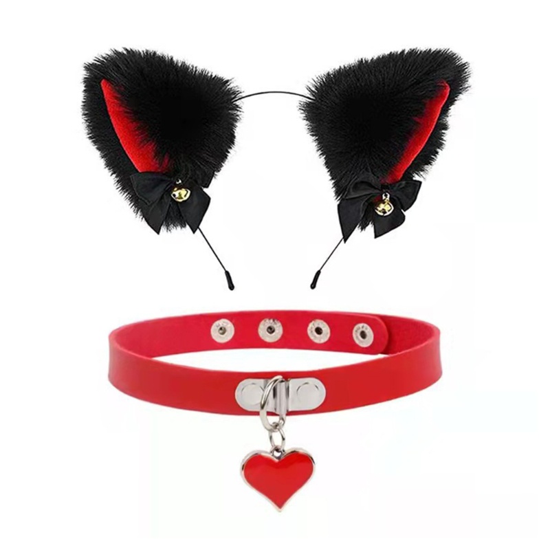 Băng Đô Tai Mèo Bằng Lông Nhung Có Chuông Dễ Thương Dành Cho Mèo Cưng