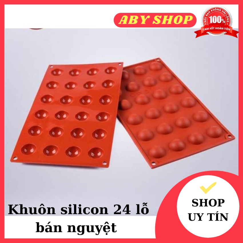 Khuôn silicon 24 lỗ bán nguyệt ⚡ CAO CẤP ⚡ khuôn 24 hình bánh cầu chịu nhiệt tốt, dễ sử dụng