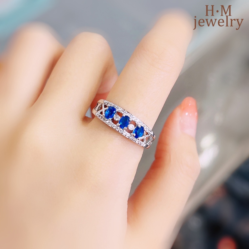 Nhẫn Bạc S925 Đính Đá Sapphire Mới