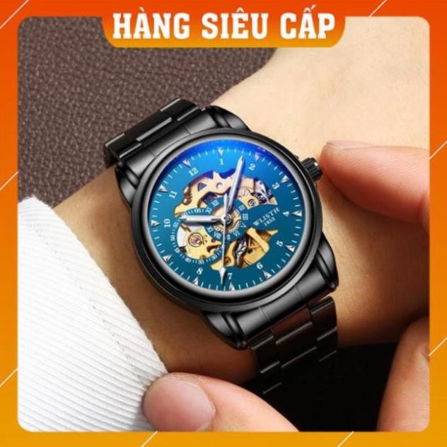 HOT 2021 [CAO CẤP] Đồng hồ nam WLISTH 1007 lộ máy cơ automatic