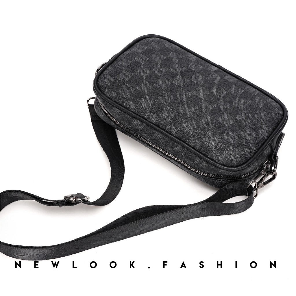 ★ TÚI DA CẦM TAY NAM NỮ 2 TRONG 1 HOẶC ĐEO CHÉO DA PU DÀY DẶN HOẠ TIẾT CARO THỜI TRANG | BigBuy360 - bigbuy360.vn