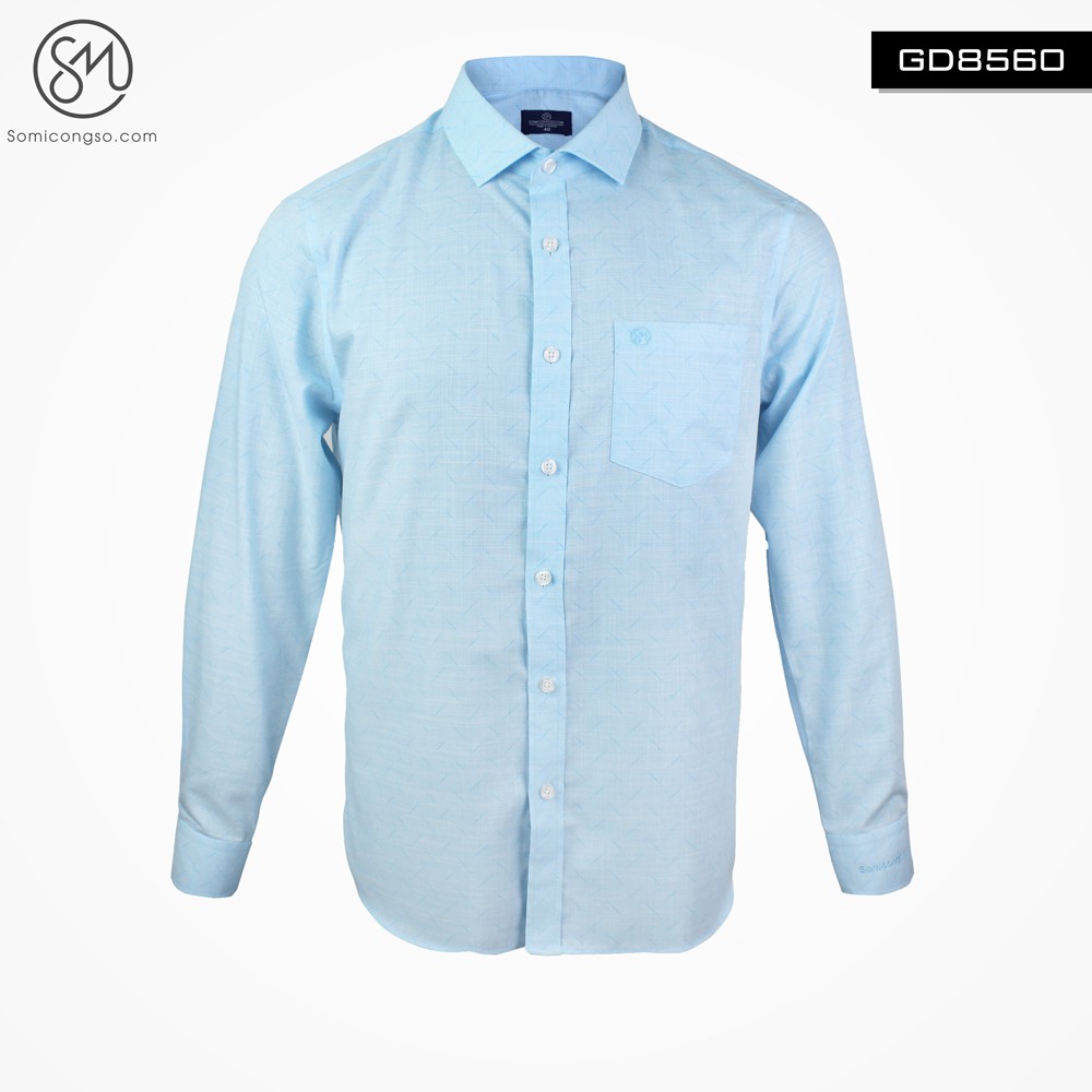 Áo Sơ Mi Nam Anton Công Sở Trung Niên Dài Tay Màu Xanh Ngọc Họa Tiết In Chìm 8560 | BigBuy360 - bigbuy360.vn