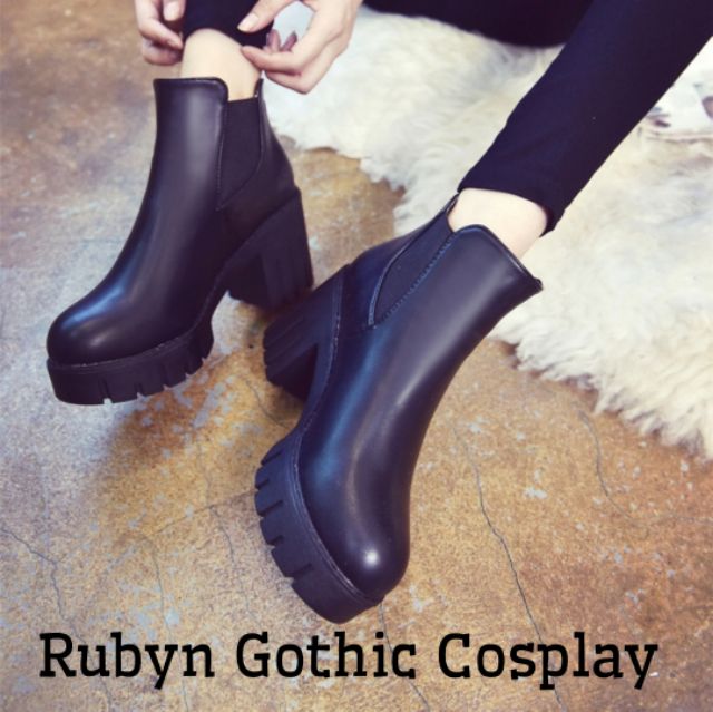 [Có Sẵn]  Giày chelsea boot cổ đế cao 8,5cm cosplay (Tài khoản Shopee duy nhất: gothic.cosplay )