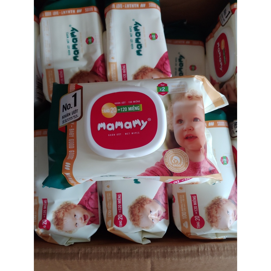 KHĂN ƯỚT MAMAMY KHÔNG MÙI CÓ NẮP 100 TỜ/120 TỜ