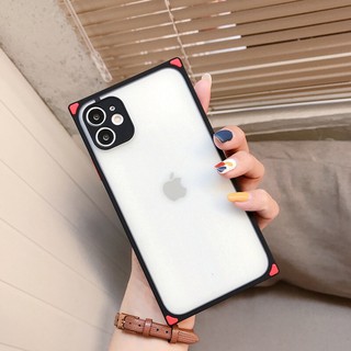 Ốp vuông nhám Iphone viền màu