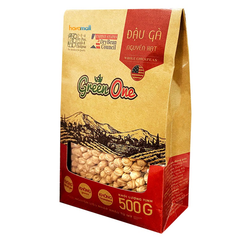 [HÀNG CHÍNH HÃNG] Đậu Gà Nguyên Hạt Hữu Cơ Hộp Giấy – Whole Chick Peas Organic Paper Bag 500gr