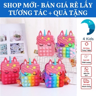 Túi đeo POP IT kỳ lân, túi squid pop it dành cho bé