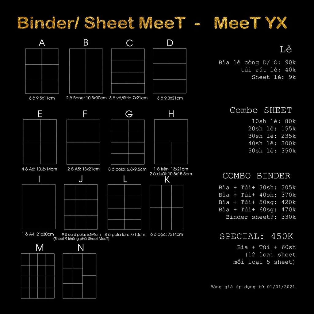 A4- SHEET MEET và Sheet 9 LẺ (nhiều phân loại) size A4- chính hãng, giá rẻ cạnh ...