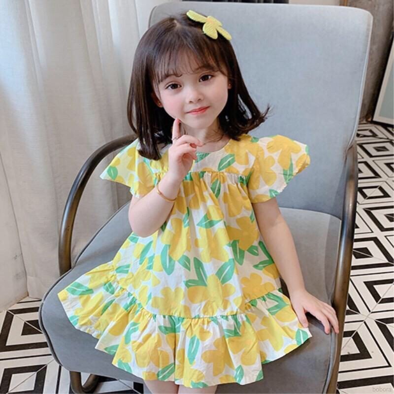 Váy Hoa Baby Doll Cho Bé Gái Chất Đũi Tơ Mềm Mát (HN 724)