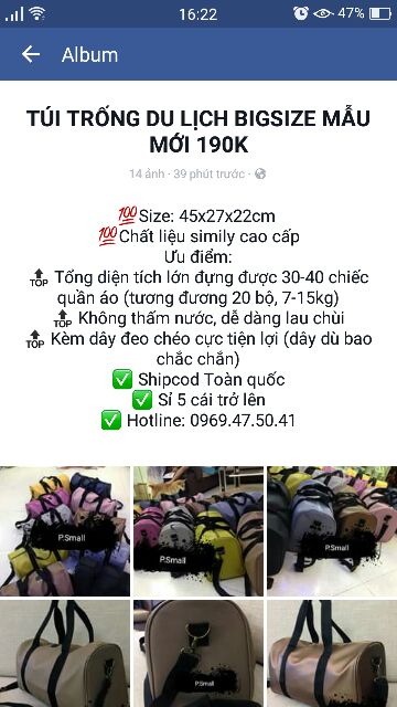 TÚI TRỐNG DU LỊCH BIGSIZE