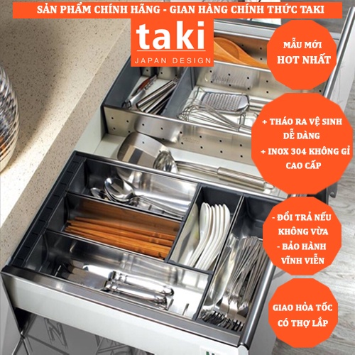 Khay Chia Thìa, Rĩa Taki INOX 304 - Bảo Hành Vĩnh Viễn (Có thợ lắp)