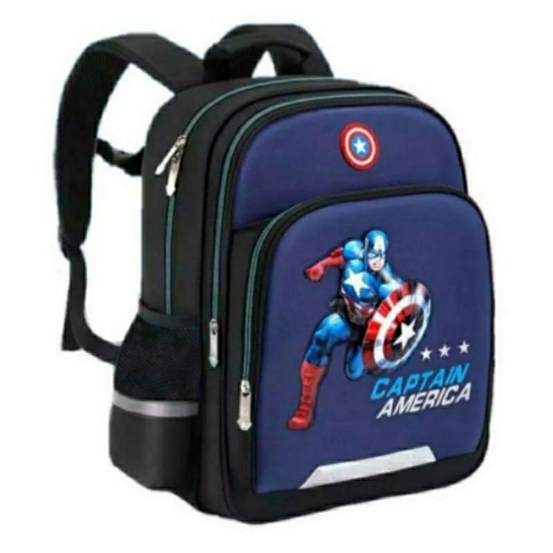 Ba Lô Đi Học Họa Tiết Captain America Dễ Thương Cho Bé Trai