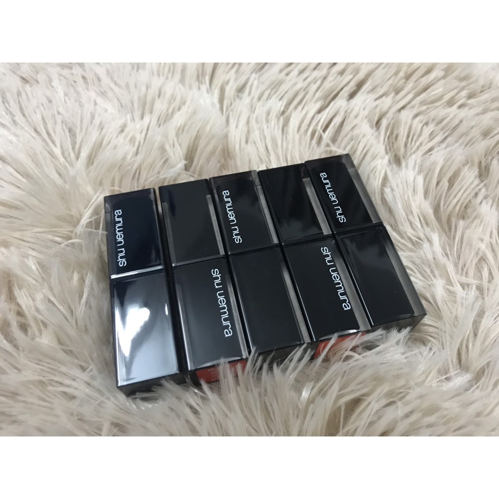 Xả kho -[Có bill,Video mua hàng tại Nhật] Son Shu Uemura Rouge Unlimited Matte - còn vỏ đen