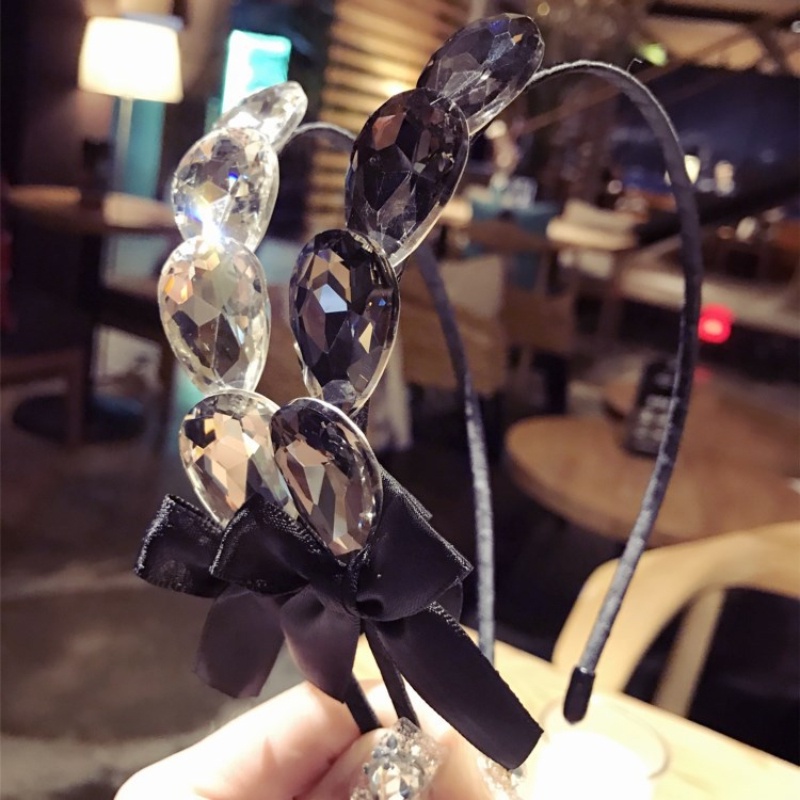 Cài Tóc Nơ Đính Pha Lê Phong Cách Hàn Quốc