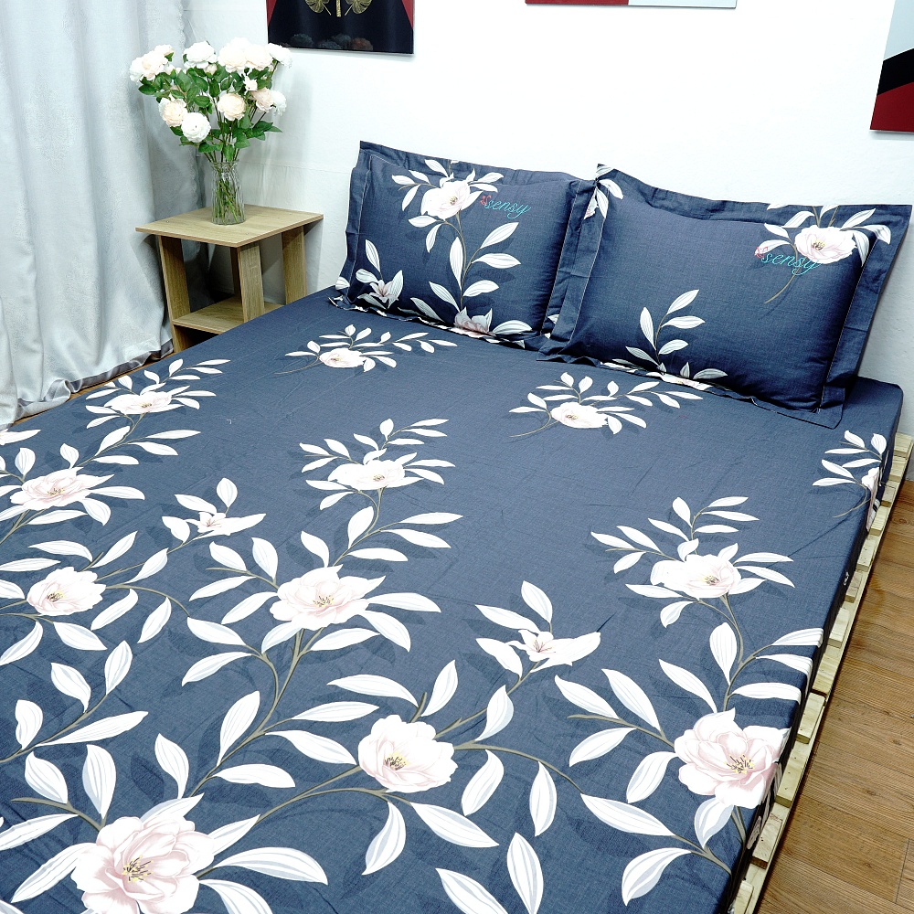 bộ drap + vỏ chăn VIKOSAN SENSY cao cấp (sale 60%) cotton cấp