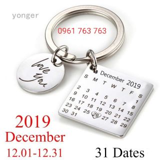 [Hot] Móc Khóa Thời Gian Khắc Laser Theo Yêu Cầu