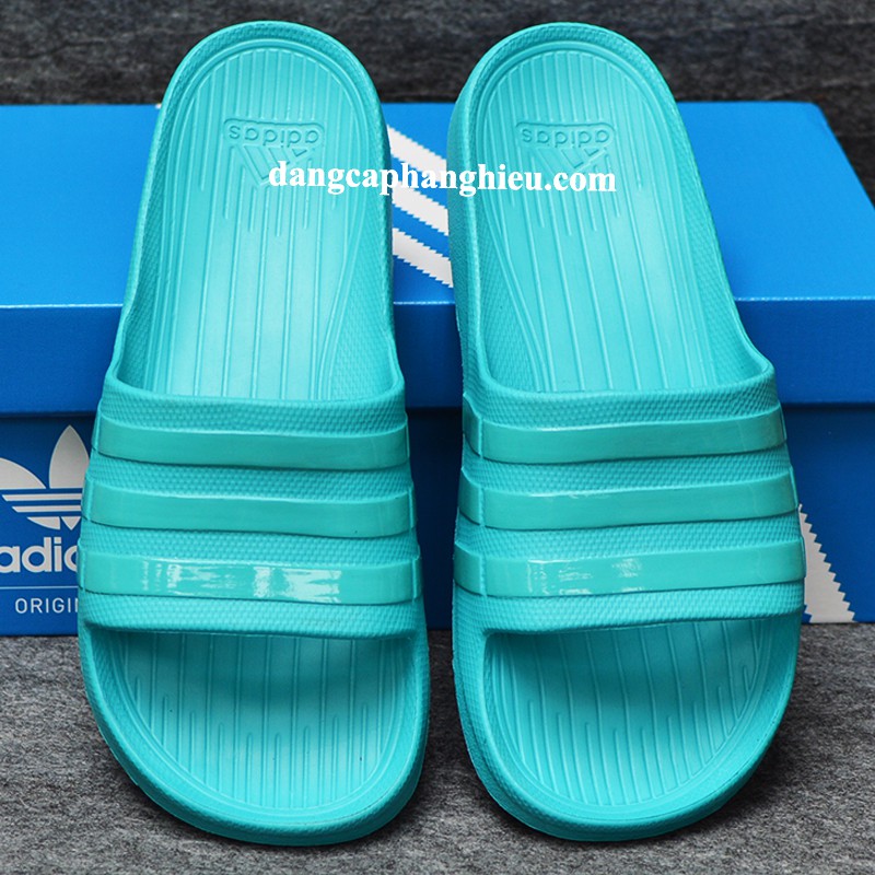 Dép Adidas Duramo chính hãng màu xanh ngọc sọc bóng