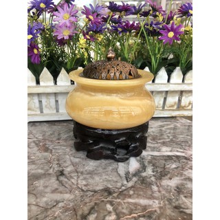 Lư xông trầm hương, hủ đỉnh đốt nhang, trầm hương - Cao 12 cm