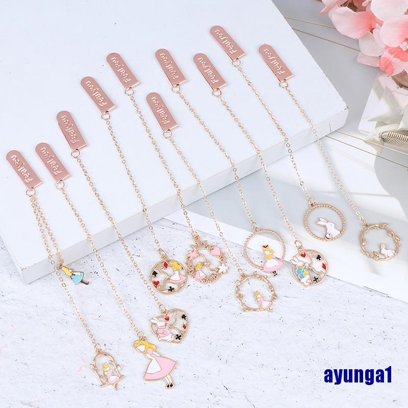 1 Thẻ Đánh Dấu Sách Hình Thỏ Bằng Kim Loại