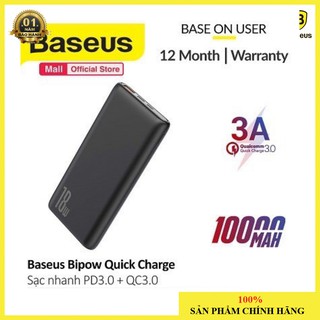 Pin dự phòng sạc nhanh baseus bipow 10000mah pd/qc 18w