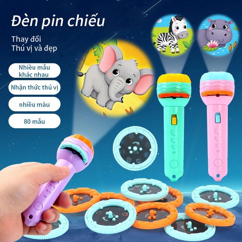 Sỉ 24k- Đèn pin chiếu hình full bộ 80 hình cho bé thoả thích khám phá