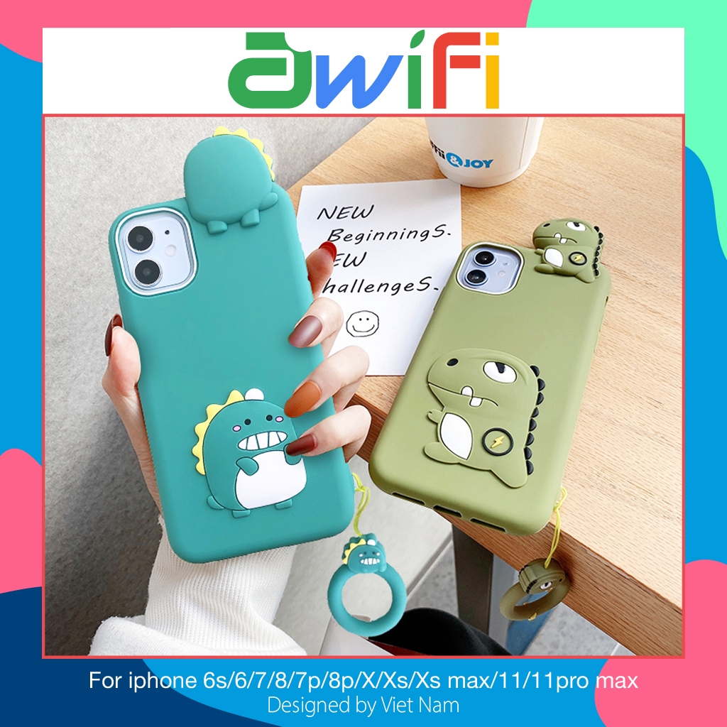 Ốp lưng iphone khủng long leo móc 5/5s/6/6plus/6s/6splus/7/7plus/8/8plus/x/xr/xs/11/12/pro/max/plus/promax - Awifi S2-2 | BigBuy360 - bigbuy360.vn