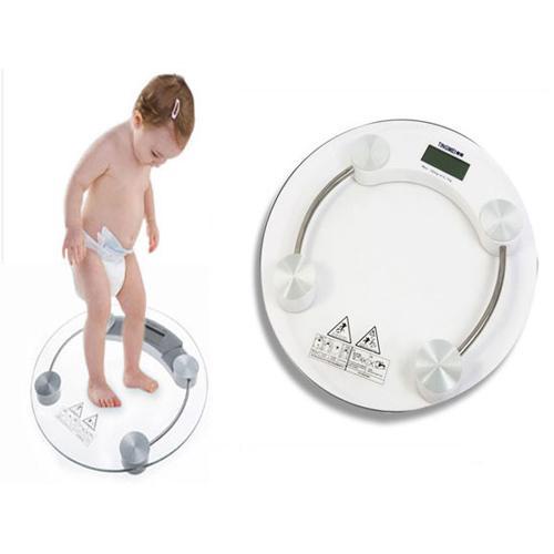 Cân sức khỏe điện tử 180KG mặt kính cường lực tròn - Hàng nhập khẩu - Cân điện tử 180KG