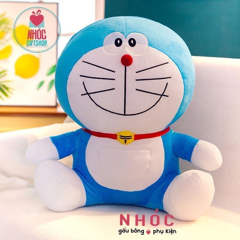 Thú bông Doraemon lông mịn ngồi TC Hàng Cao Cấp An Toàn Cho Bé Size Vừa - NHÓC