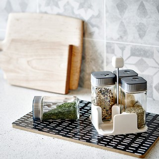 Set 4 hũ thủy tinh đựng gia vị Lock&Lock LLG696 (Kèm kệ đựng)