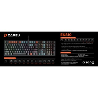 Bàn phím cơ Dareu EK810 Multiled Đen Black
