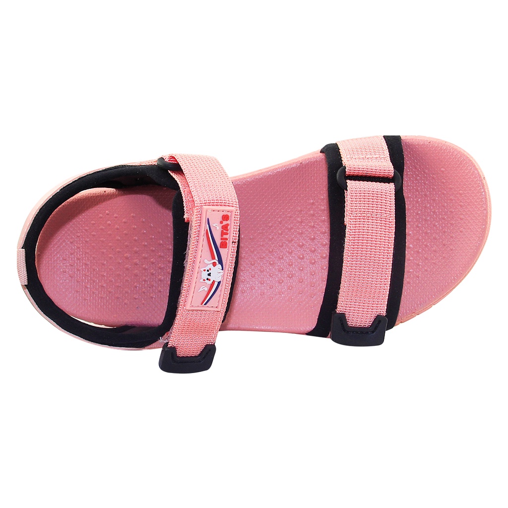 GIÀY SANDAL QUAI HẬU ĐẾ BẰNG HỌC SINH BÉ GÁI BITA'S SOB.275 (ĐEN + HỒNG) - BITAS