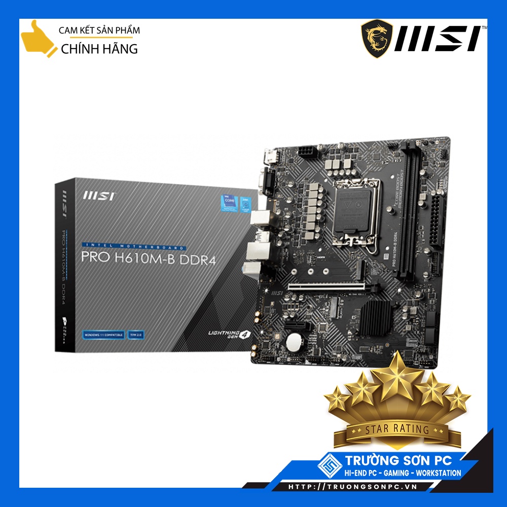 Mainboard MSI PRO H610MB DDR4 M.2 NVME Connector | Socket 1700