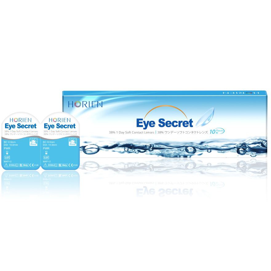 Bộ 5 cặp kính áp tròng không màu dùng 1 ngày Eye Secret + Dung dịch nhỏ mắt Eye Secret 15ml