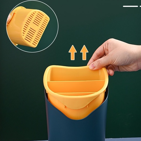 Ống Đựng Đũa 2 Ngăn 2 Lớp Thiết Kế Thoát Nước Thông Minh Có Khay Hứng Nước, Hộp đựng Đũa Phong Cách Tây Âu Cao Cấp #ĐŨA