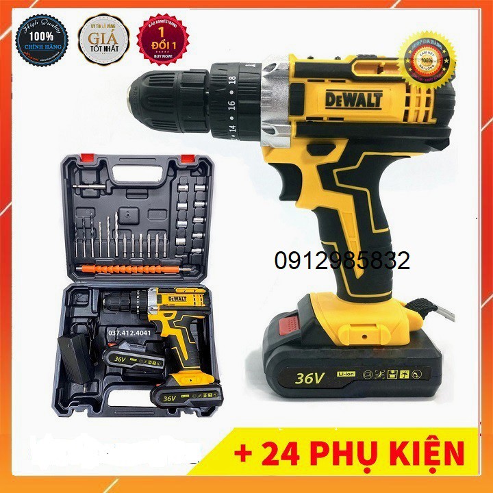 máy khoan pin dewalt 36v ( SIÊU KHỎE , BỀN BỈ ) LOẠI 1 khoan tường khoan bê tông,khoan sắt 3 chức năng