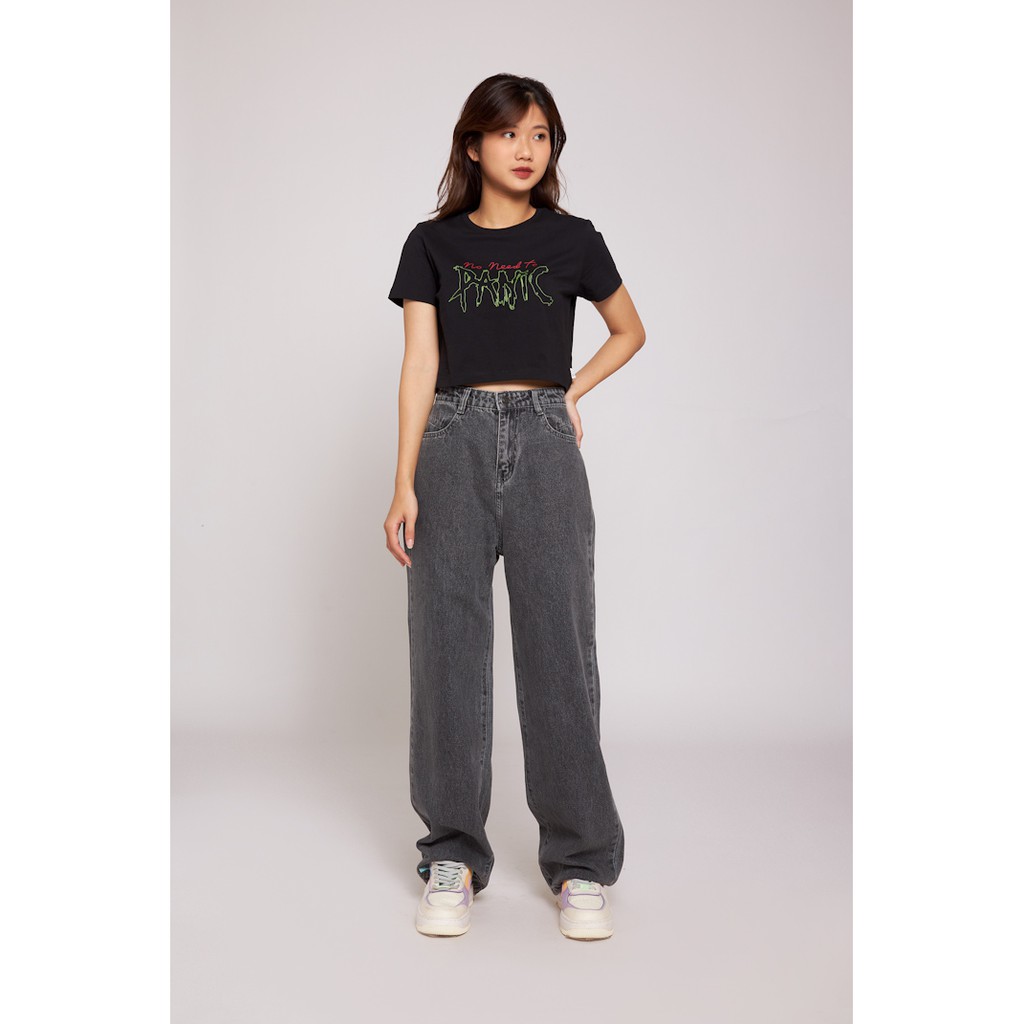 Áo Thun Croptop Nữ BOO Dáng Rộng 100%Cotton In Hình Cá Tính