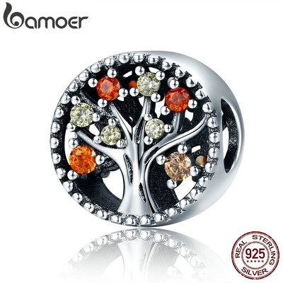 Phụ Kiện Trang Sức Bamoer SCC219 Bạc 925 Hình Cây Sự Sống Cho Vòng Đeo Tay