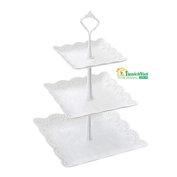 Đĩa nhựa 3 tầng , khay nhựa ba tầng