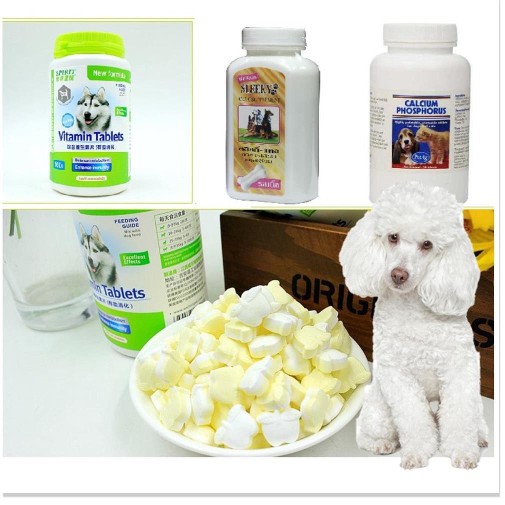 Hanpet.GV- Lẻ 1 Viên dưỡng chất canxi cho chó mèo (5 loại) chắc xương dưỡng lông và chó mèo kém ăn