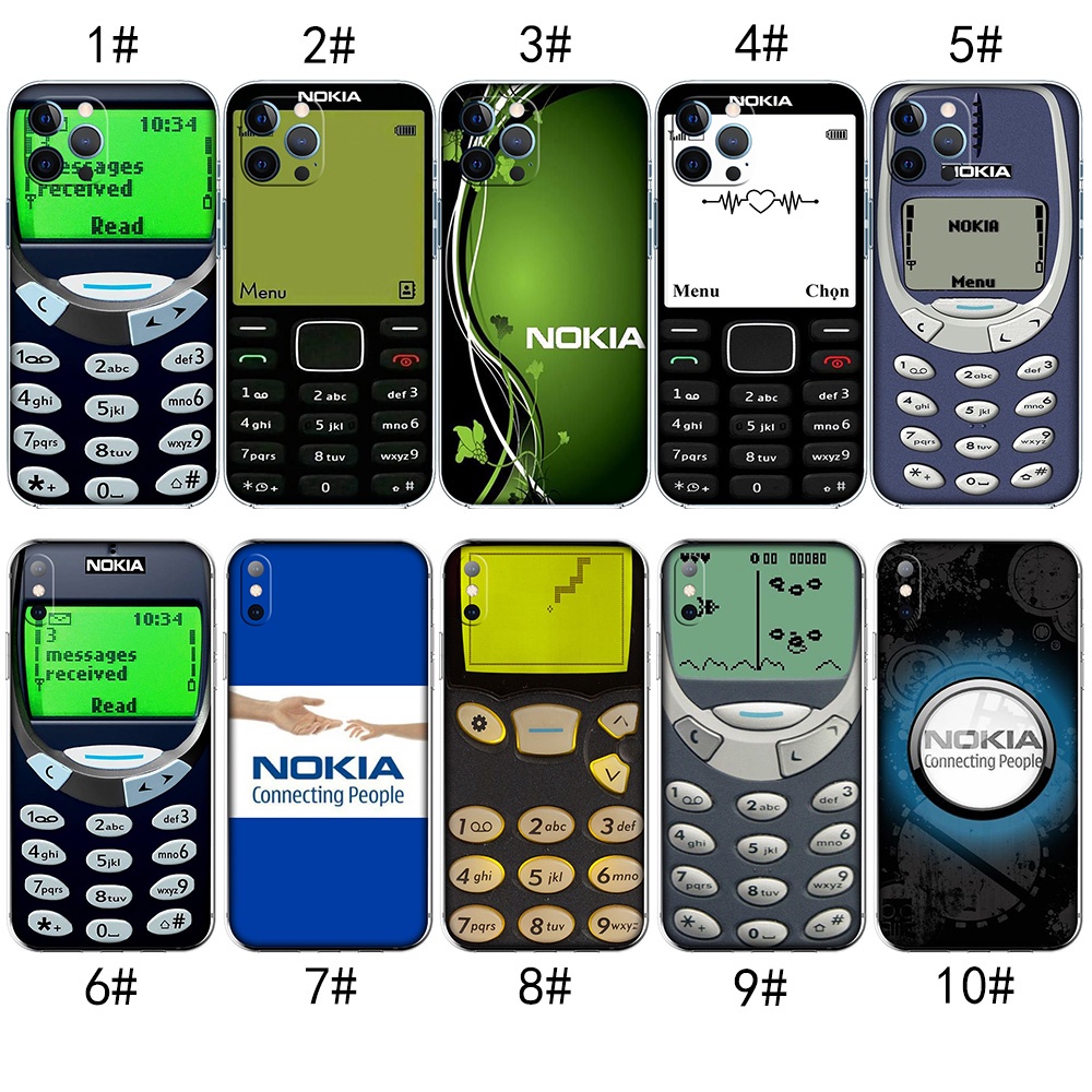 Ốp Điện Thoại Trong Suốt Hình Điện Thoại Nokia Cũ 59D Cho iPhone XR 5 5s SE 6 6s Plus