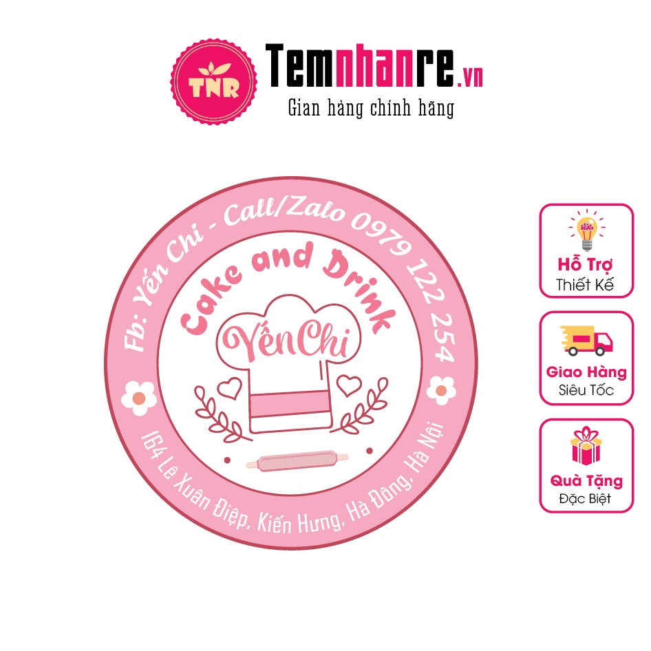 In tem nhãn decal giấy tự dính Temnhanre.vn thiết kế cắt bế theo yêu cầu