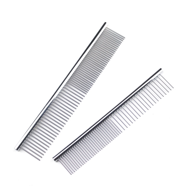Phụ kiện cho chó mèo: lược inox chải lông 2 đầu gỡ rối cho chó mèo, lược chải lông - Kitty Pet Shop