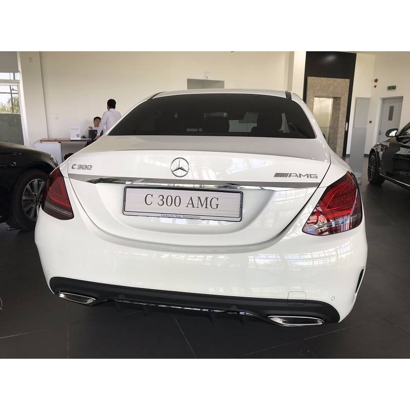 Decal tem chữ inox dán đuôi xe ô tô Mercedes C200 và C300