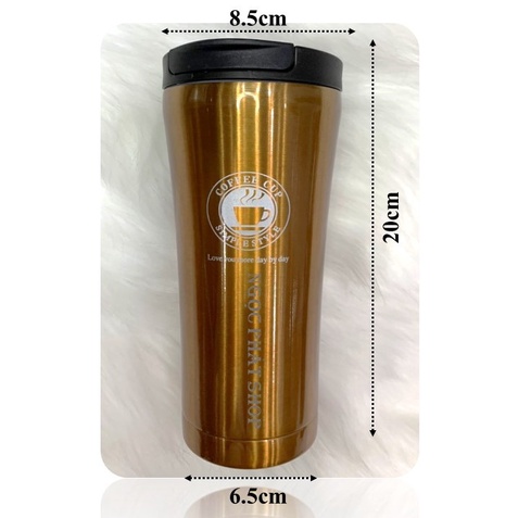 Ly Cafe Giữ Nhiệt SZM 500ml, Inox 304  [tặng kèm combo 2 ống hút inox và dụng cụ vệ sinh ống hút]