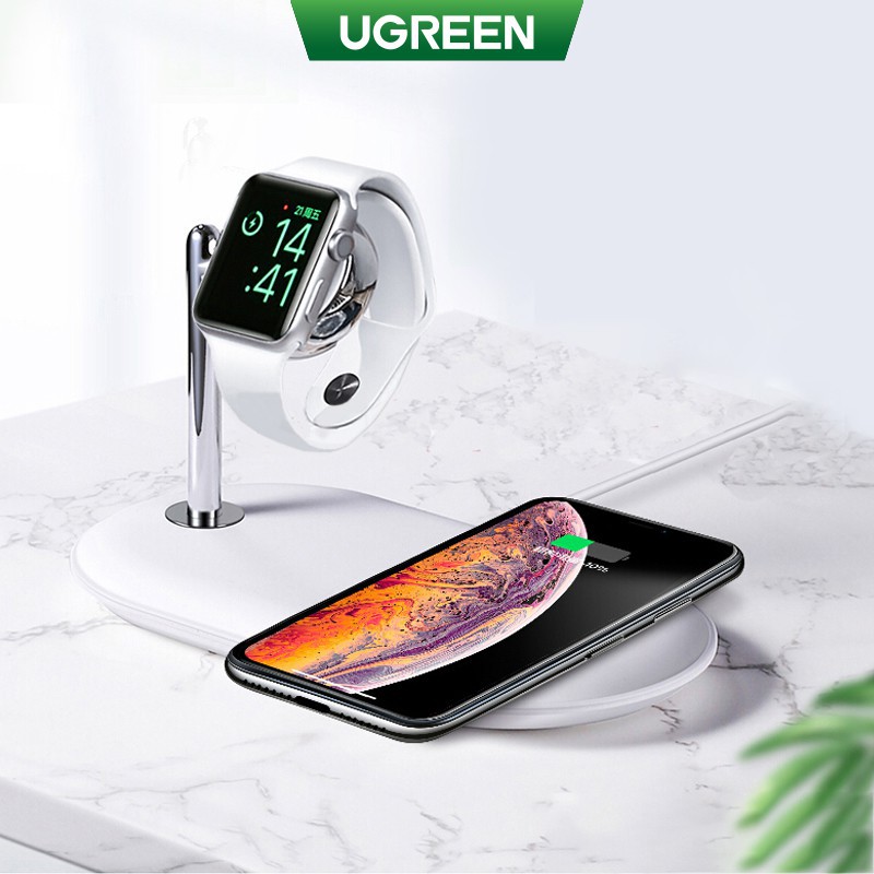 Bộ Sạc không dây đa năng Ugreen 50535 CD178 dùng sạc iWatch, đồng hồ thông minh Chính Hãng