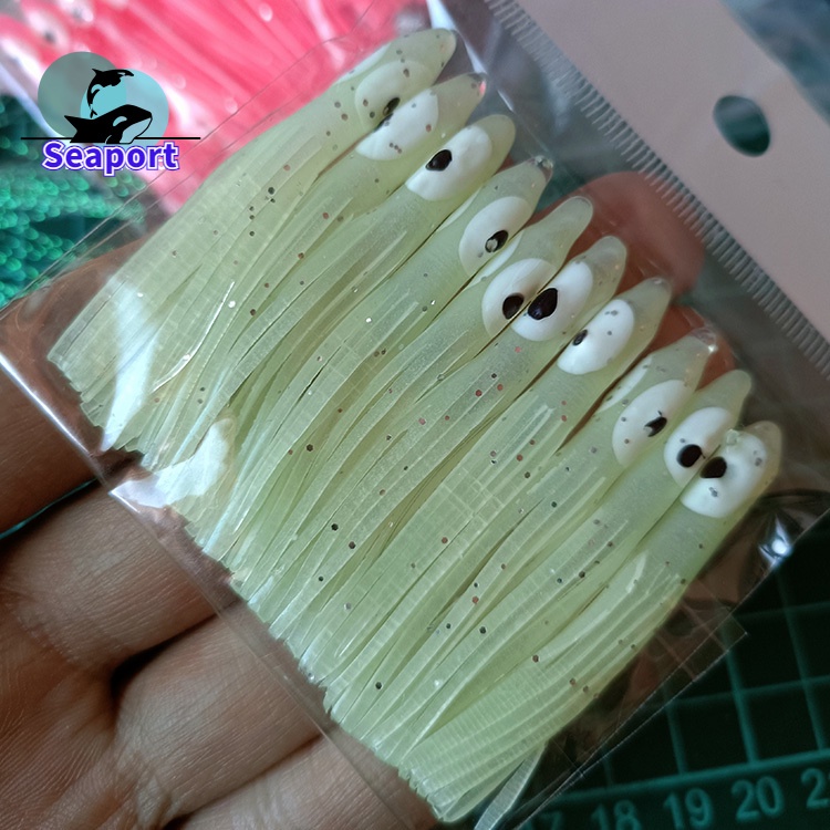 10 Mồi Câu Cá Giả Hình Con Mực Mềm 3inch