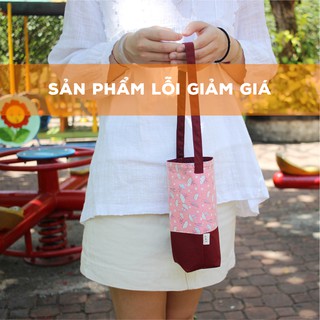SẢN PHẨM LỖI GIẢM GIÁ - Túi vải đựng bình nước họa tiết dù hồng bảo vệ môi trường