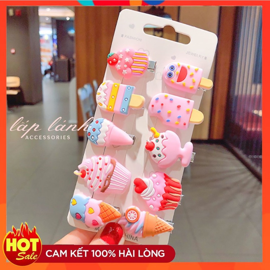 [Có sẵn] SET KẸP MÁI KẸO NGỌT 10 CÁI ĐỦ MÀU SẮC ĐÁNG YÊU DỄ THƯƠNG KMKID01